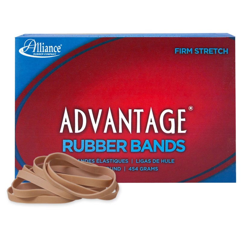 Alliance Rubber 26635 Advantage Rubber Bands Size #63, 1 lb Box Contains Approx. 380 Bands (3" x 1/4", Natural Crepe) Beige - Image 1